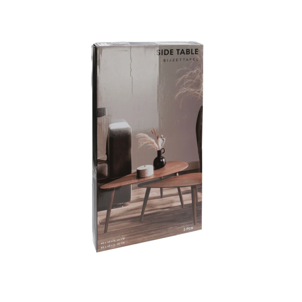 SET 2 TAVOLINI LEGNO MARRONE